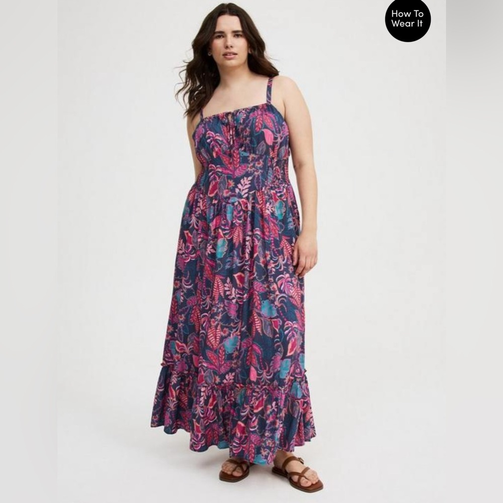 Torrid Challis Smocked Maxi Dress Plus Size 4X